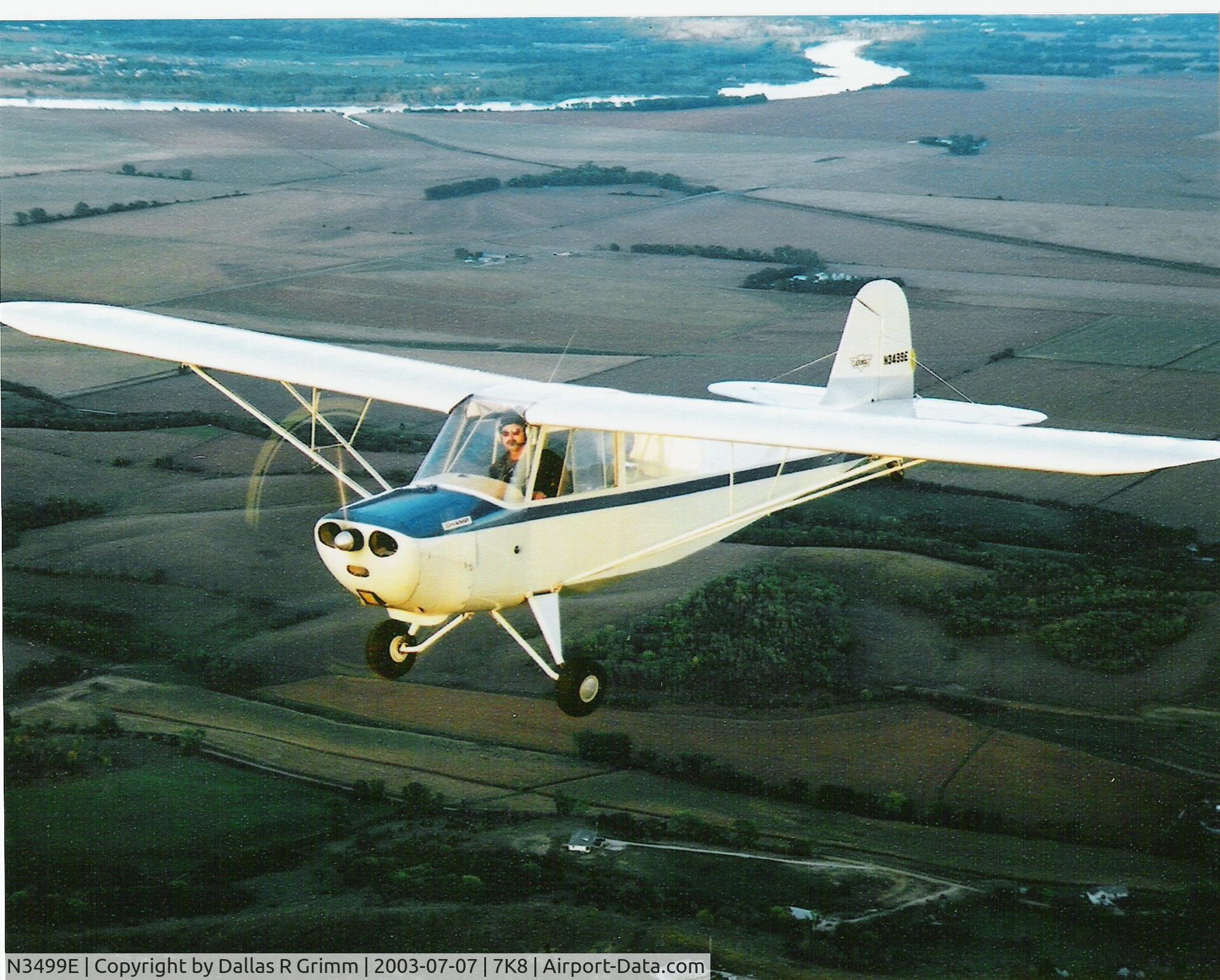 N3499E, 1947 Aeronca 7AC Champion C/N 7AC-6875, Champ N3499E over nebraska