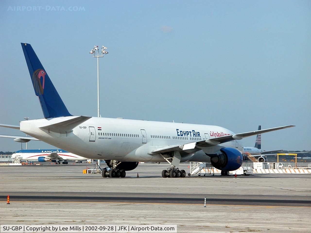 SU-GBP, 1997 Boeing 777-266/ER C/N 28423, On the ramp in JFK