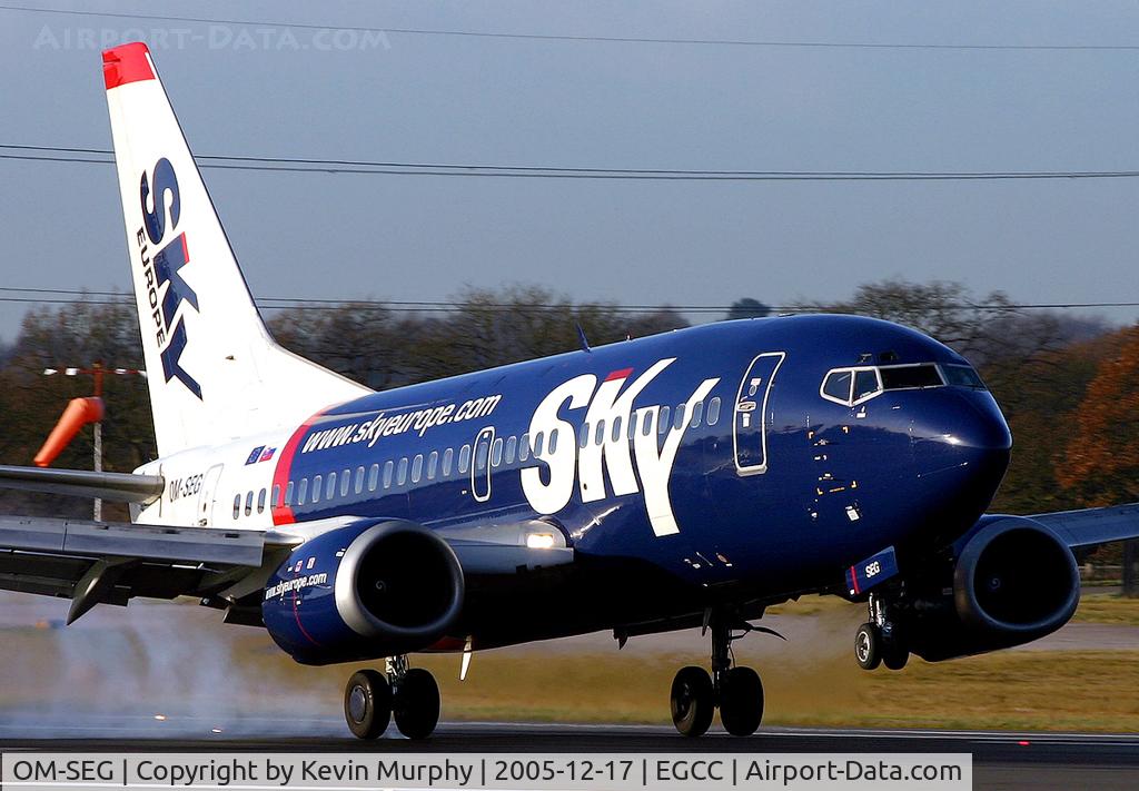 OM-SEG, 1992 Boeing 737-5Y0 C/N 25289, Close up on Skyeurope 737.