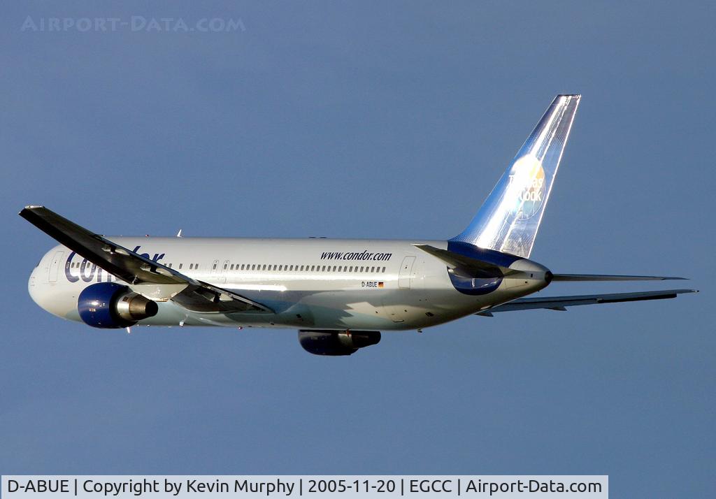 D-ABUE, 1993 Boeing 767-330/ER C/N 26984, The late sun catching the Condor 767 leaving Manchesters 24R.