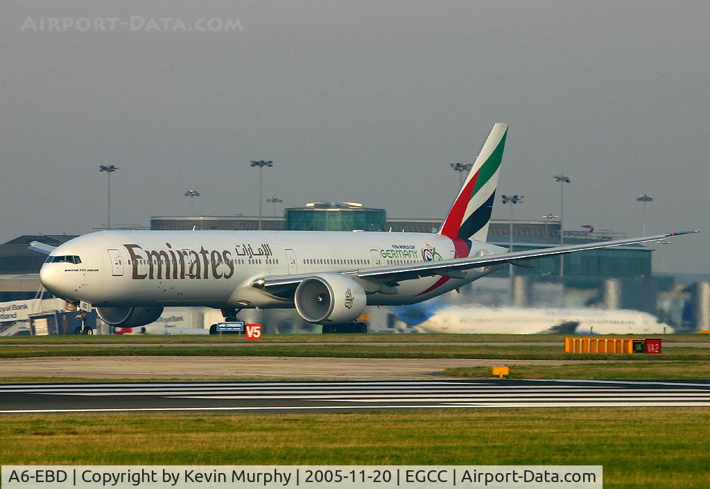 A6-EBD, 2005 Boeing 777-31H/ER C/N 33501, Just about to take off from 24R