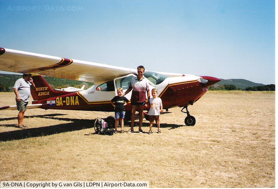 9A-DNA, 1972 Cessna 177B Cardinal Cardinal C/N 17701713, This is the 9A-DNA just before take-off from the Beautiful island Unjie LDPN (Summer 2001)