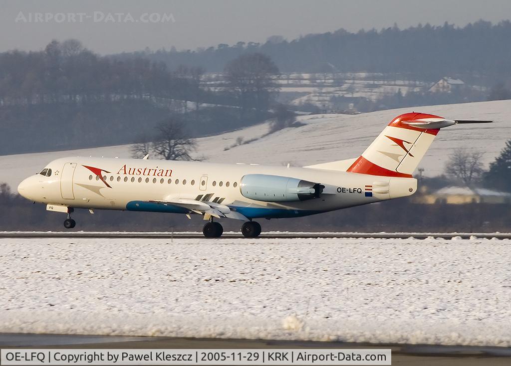OE-LFQ, 1996 Fokker 70 (F-28-0070) C/N 11568, in JPII Kraków Balice - takeoff