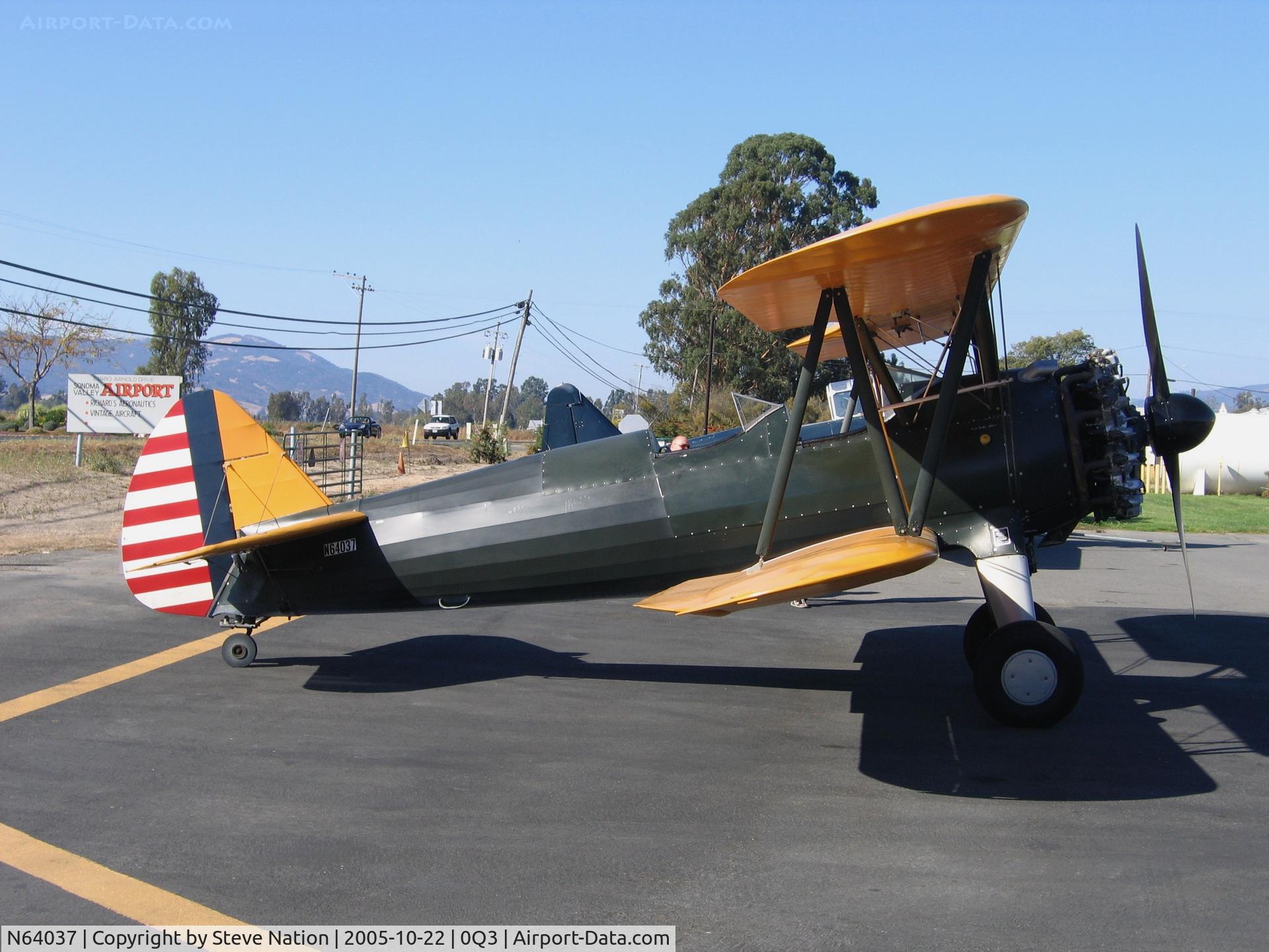 N64037, 1942 Boeing B75N1 C/N 75-6828, 1942 Boeing PT-17 Stearman at Sonoma Valley-Schelleville, CA