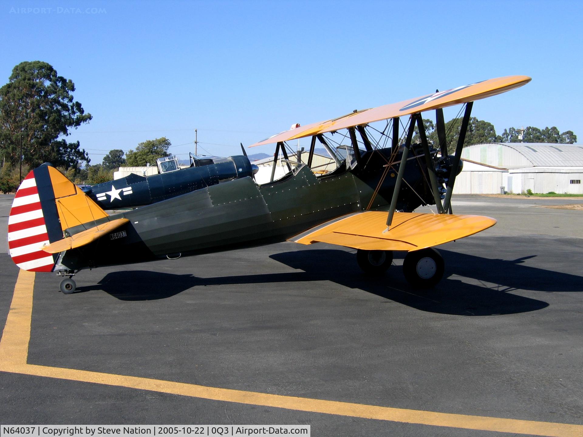 N64037, 1942 Boeing B75N1 C/N 75-6828, 1942 Boeing PT-17 Stearman at Sonoma Valley-Schelleville, CA