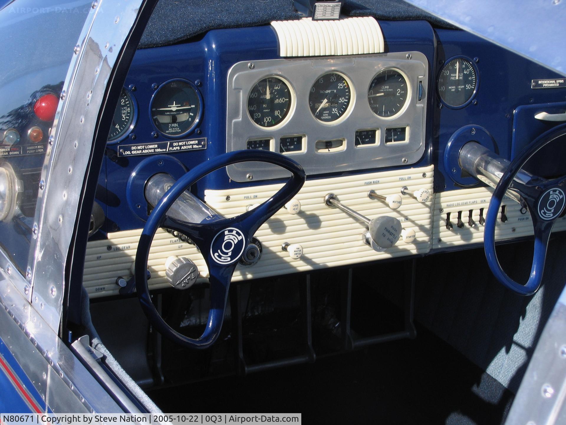 N80671, 1946 Globe GC-1B Swift C/N 1076, cockpit of 1946 Globe GC-1B at Sonoma Valley-Schelleville, CA