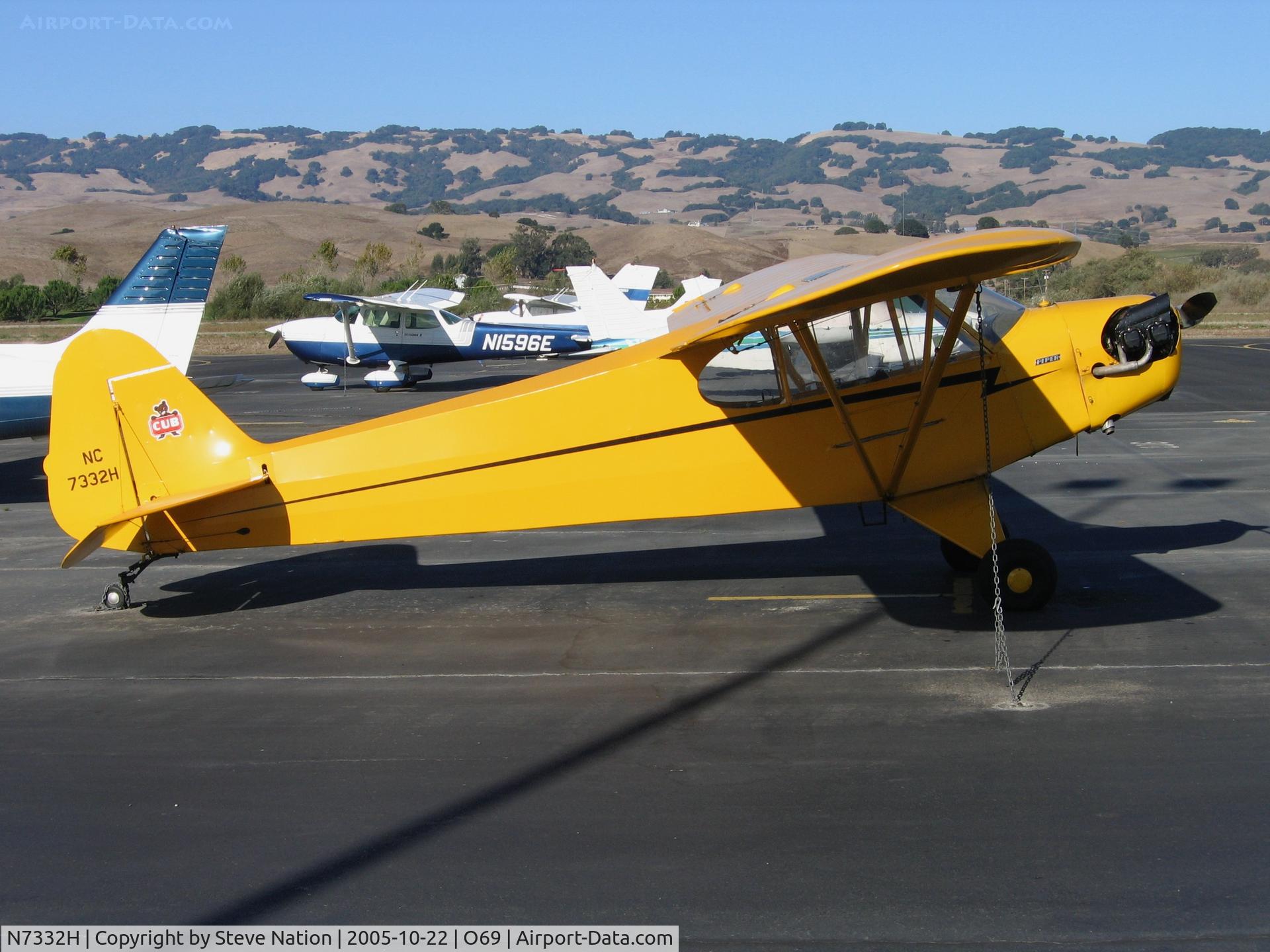 N7332H, 1946 Piper J3C-65S Cub C/N 20597, 1946 Piper J3C-65S Cub at Petaluma Municipal, CA (as NC7332H)