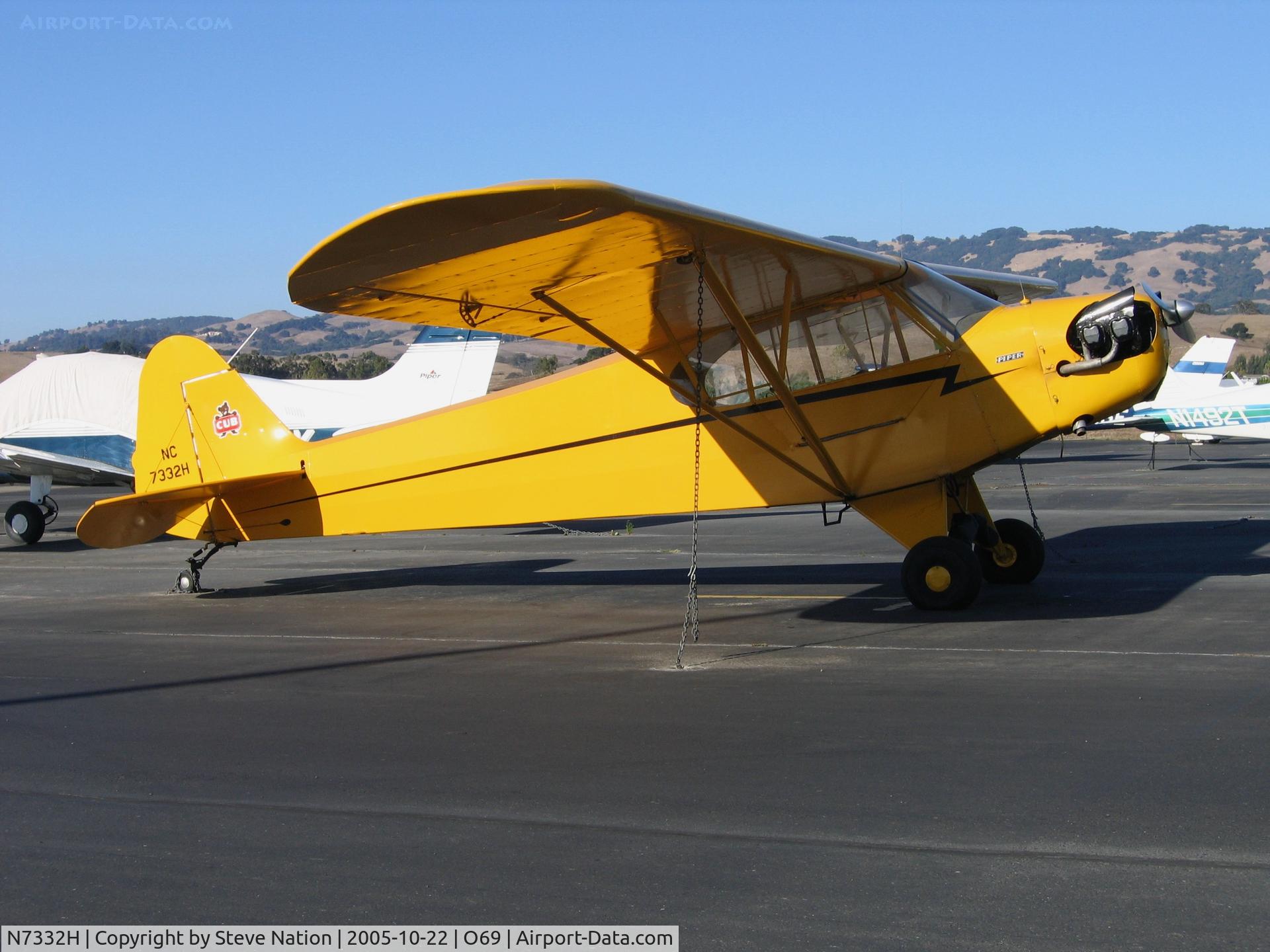 N7332H, 1946 Piper J3C-65S Cub C/N 20597, 1946 Piper J3C-65S Cub at Petaluma Municipal, CA (as NC7332H)