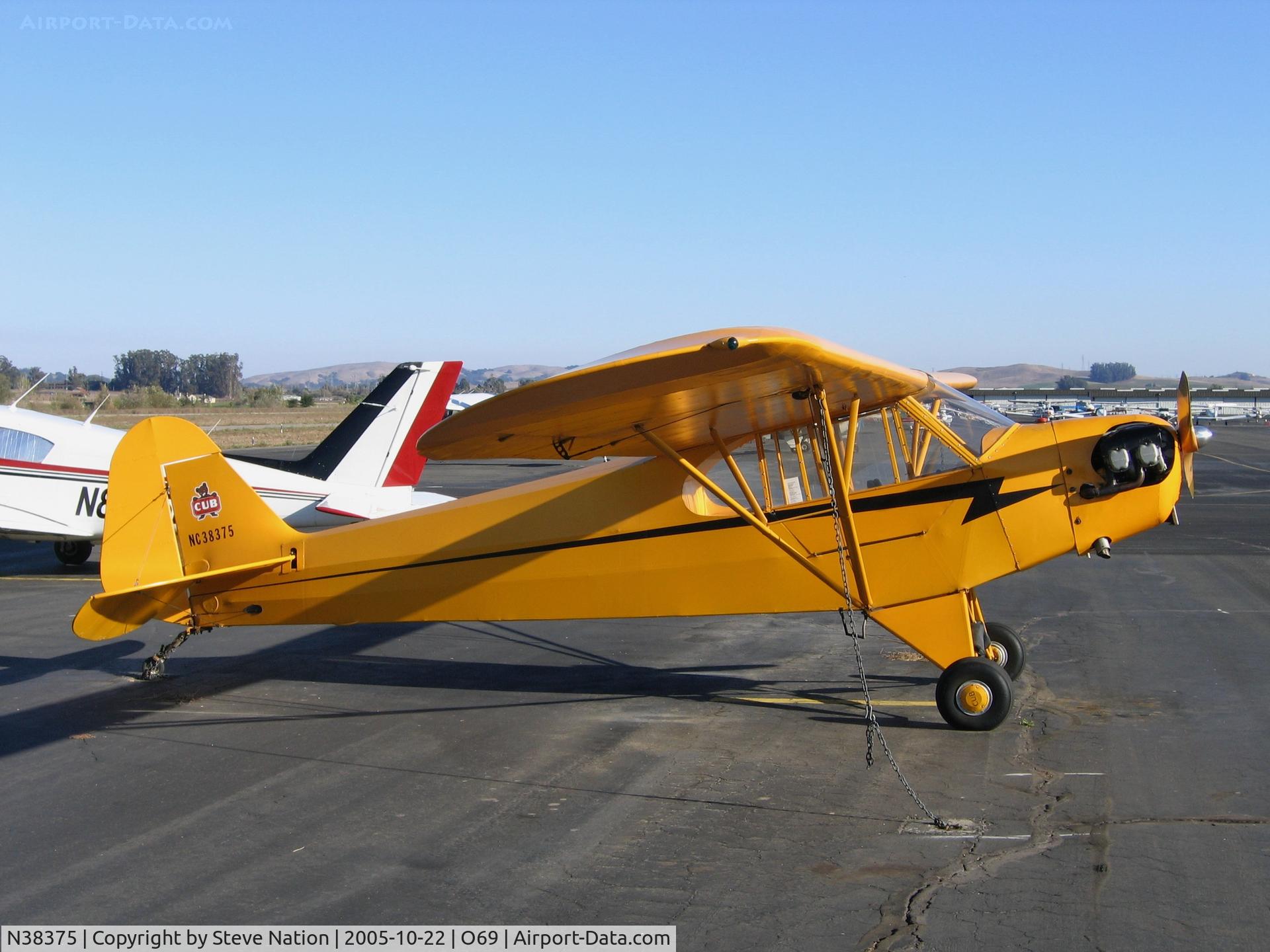 N38375, 1941 Piper J3C-65 Cub C/N 6985, 1941 Piper J3C-65 Cub at Petaluma Municipal, CA (as NC38375)