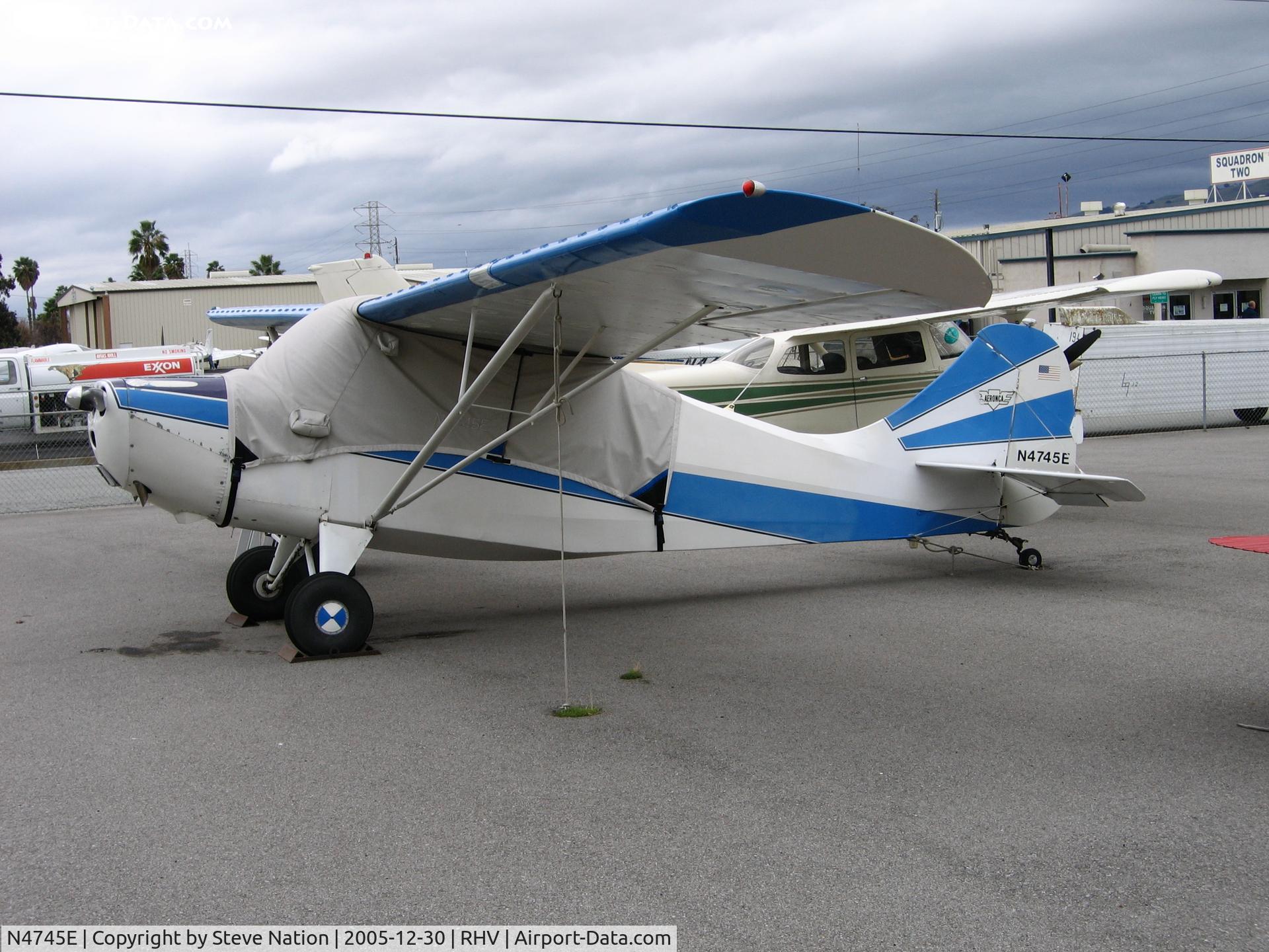 N4745E, 1951 Aeronca 7EC Traveler C/N 7EC-92, 1951 Aeronca 7EC between rainstorms at Reid-Hillview Airport, San Jose, CA
