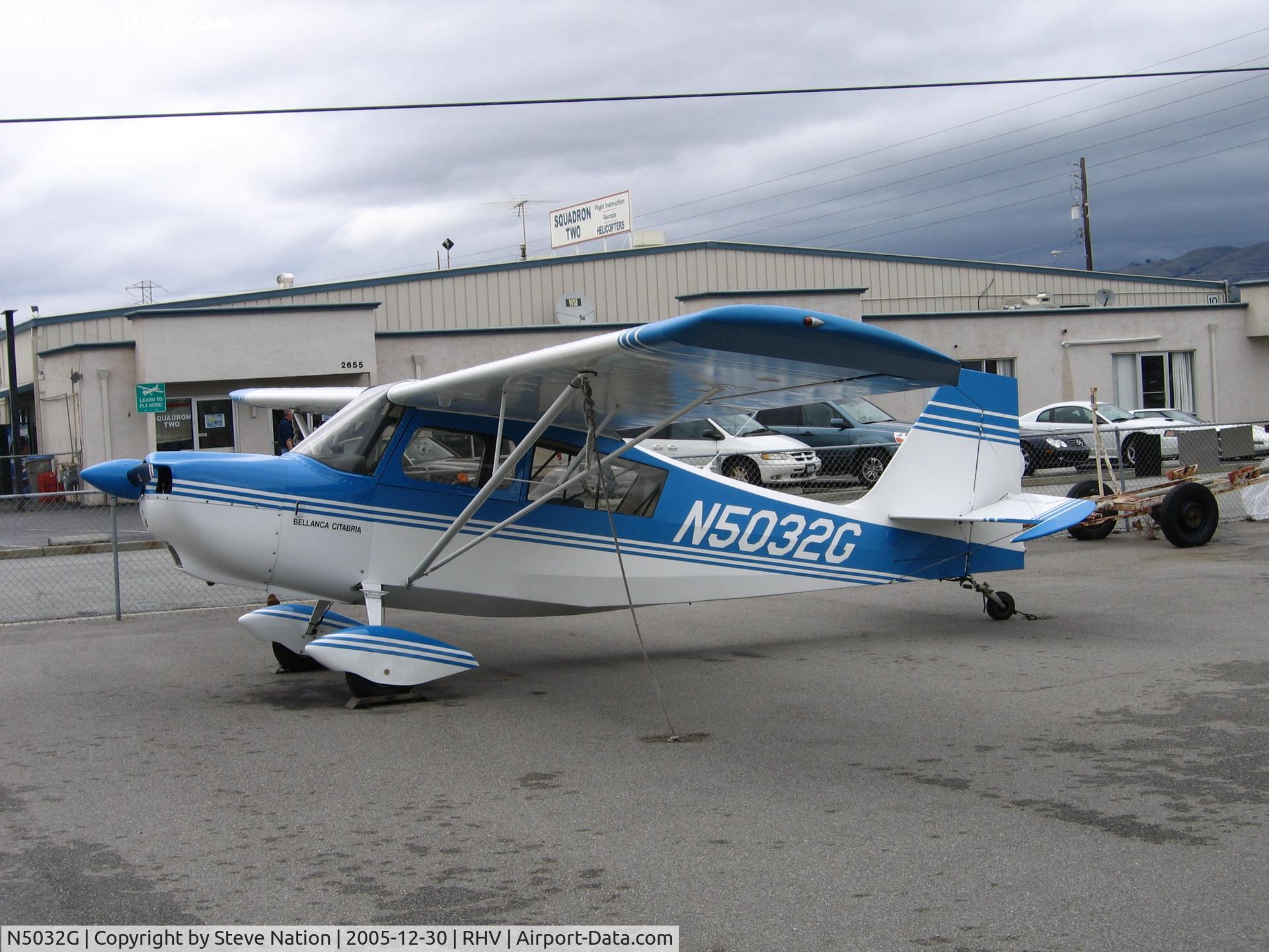 N5032G, 1978 Bellanca 7ECA Citabria C/N 1283-79, Amelia Reid Aviation LLC 1978 Bellanca 7ECA between rainstorms at Reid-Hillview Airport, San Jose, CA