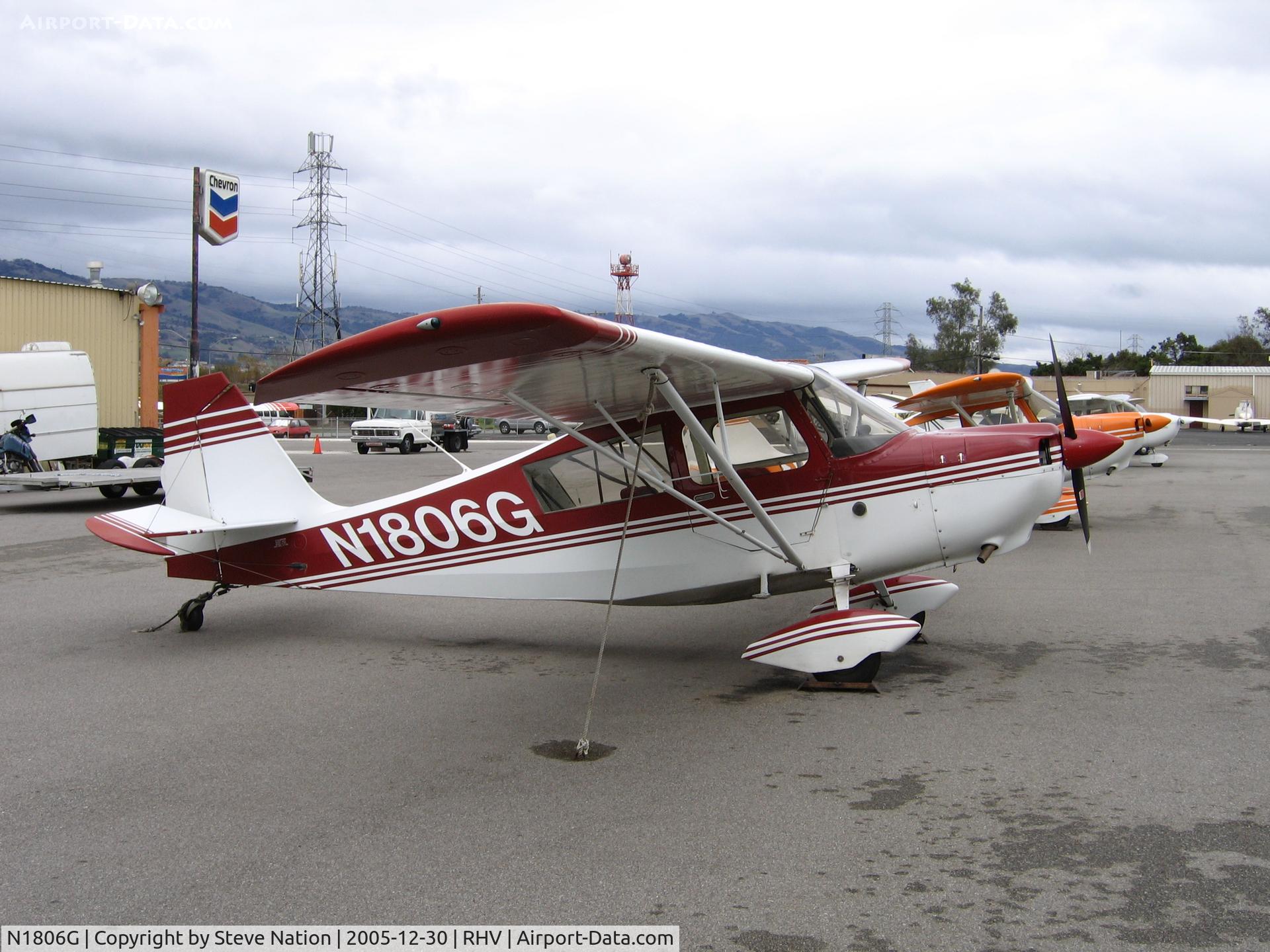 N1806G, 1968 Champion 7ECA Citabria C/N 573, Amelia Reid Aviation LLC 1968 Bellanca 7ECA between rainstorms at Reid-Hillview Airport, San Jose, CA