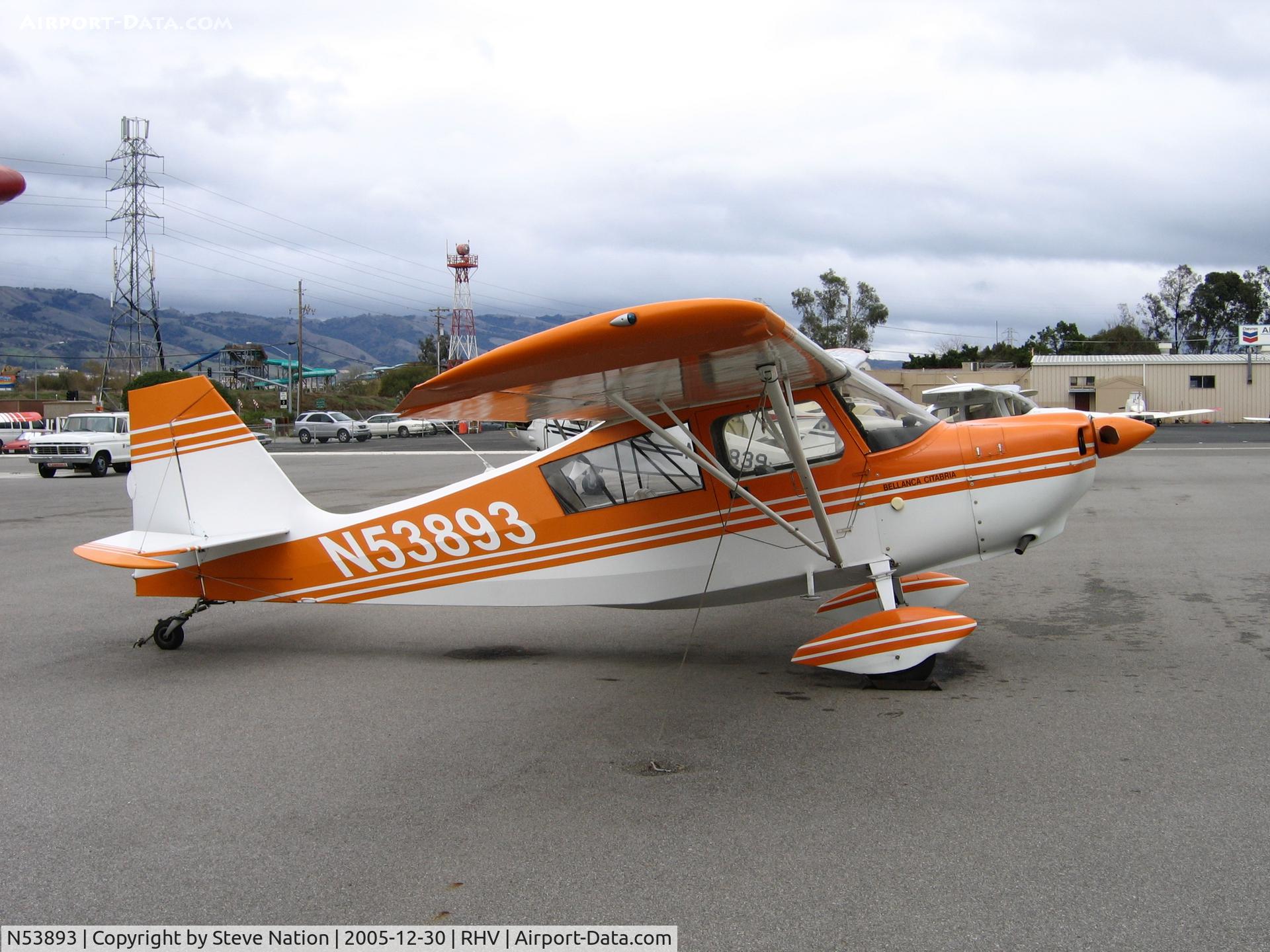 N53893, 1975 Bellanca 7ECA Citabria C/N 1140-76, Amelia Reid Aviation LLC 1975 Bellanca 7ECA between rainstorms at Reid-Hillview Airport, San Jose, CA