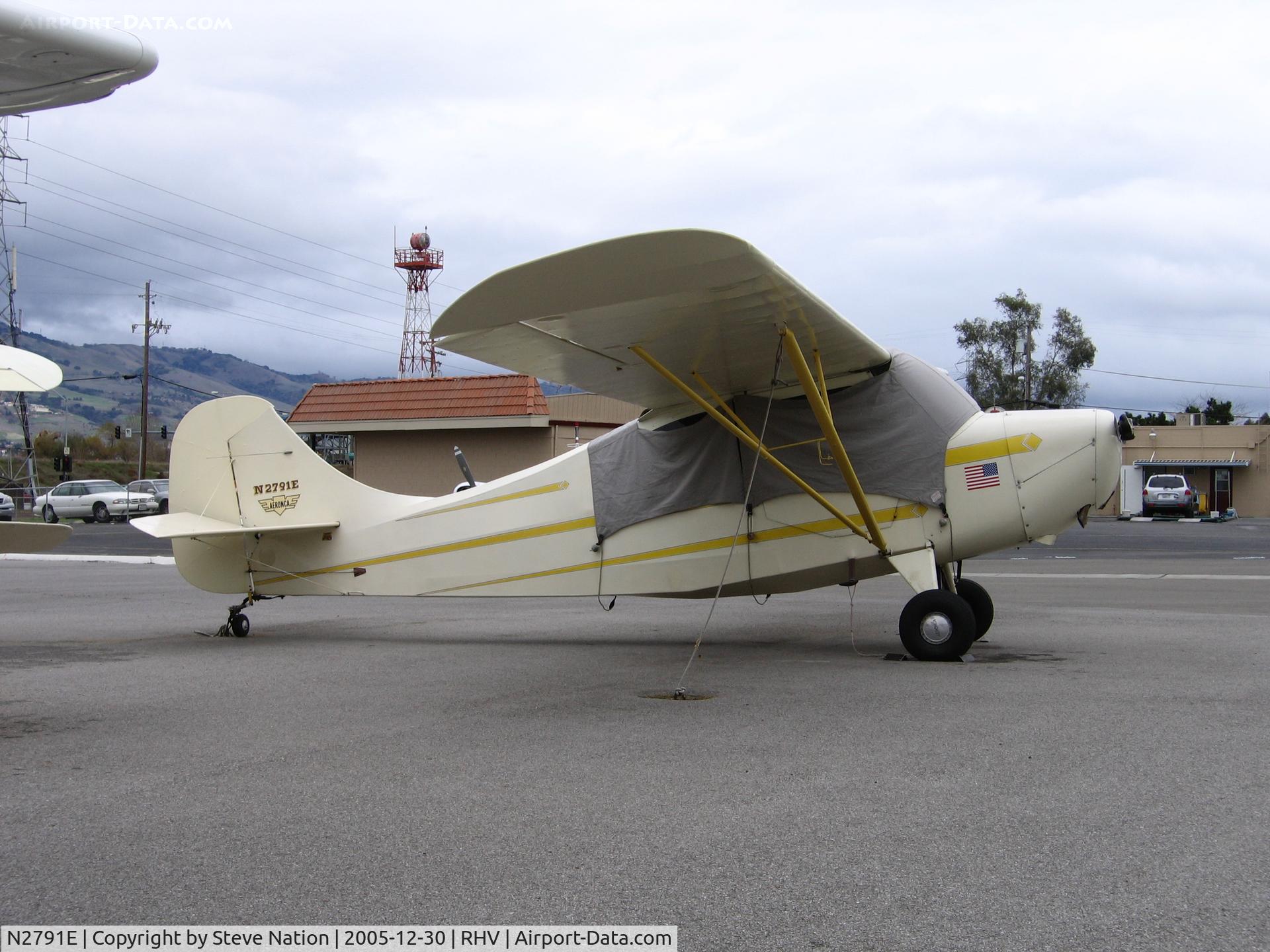 N2791E, 1946 Aeronca 7AC Champion C/N 7AC-6374, 1946 Aeronca 7AC between rainstorms at Reid-Hillview Airport, San Jose, CA