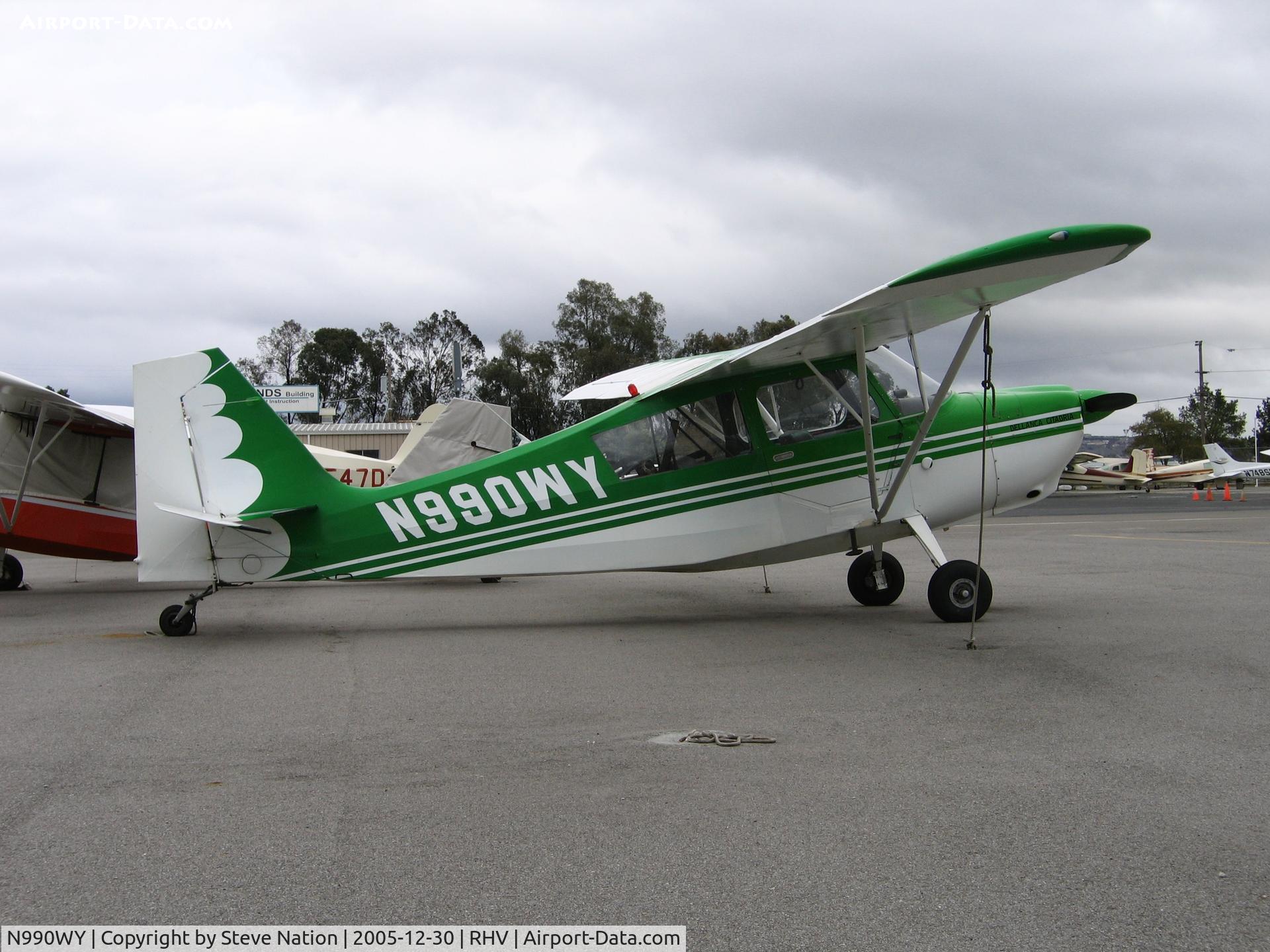 N990WY, 1976 Bellanca 7ECA Citabria C/N 1168-76, 1976 Bellanca 7ECA between rainstorms at Reid-Hillview Airport, San Jose, CA