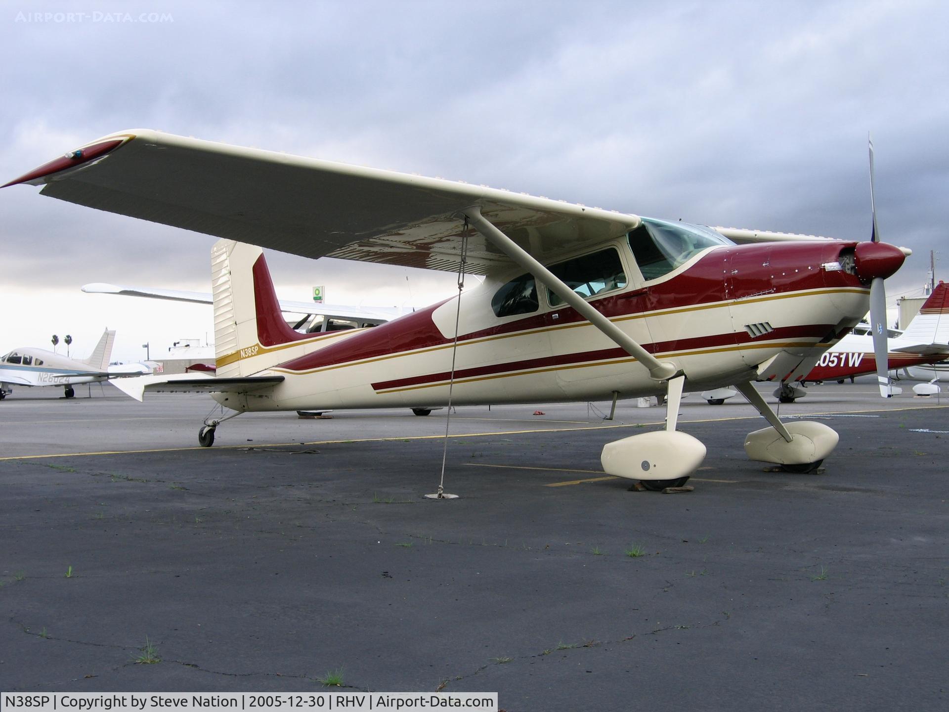 N38SP, 1955 Cessna 180 C/N 31668, 1955 Cessna 180 between rainstorms at Reid-Hillview Airport, San Jose, CA
