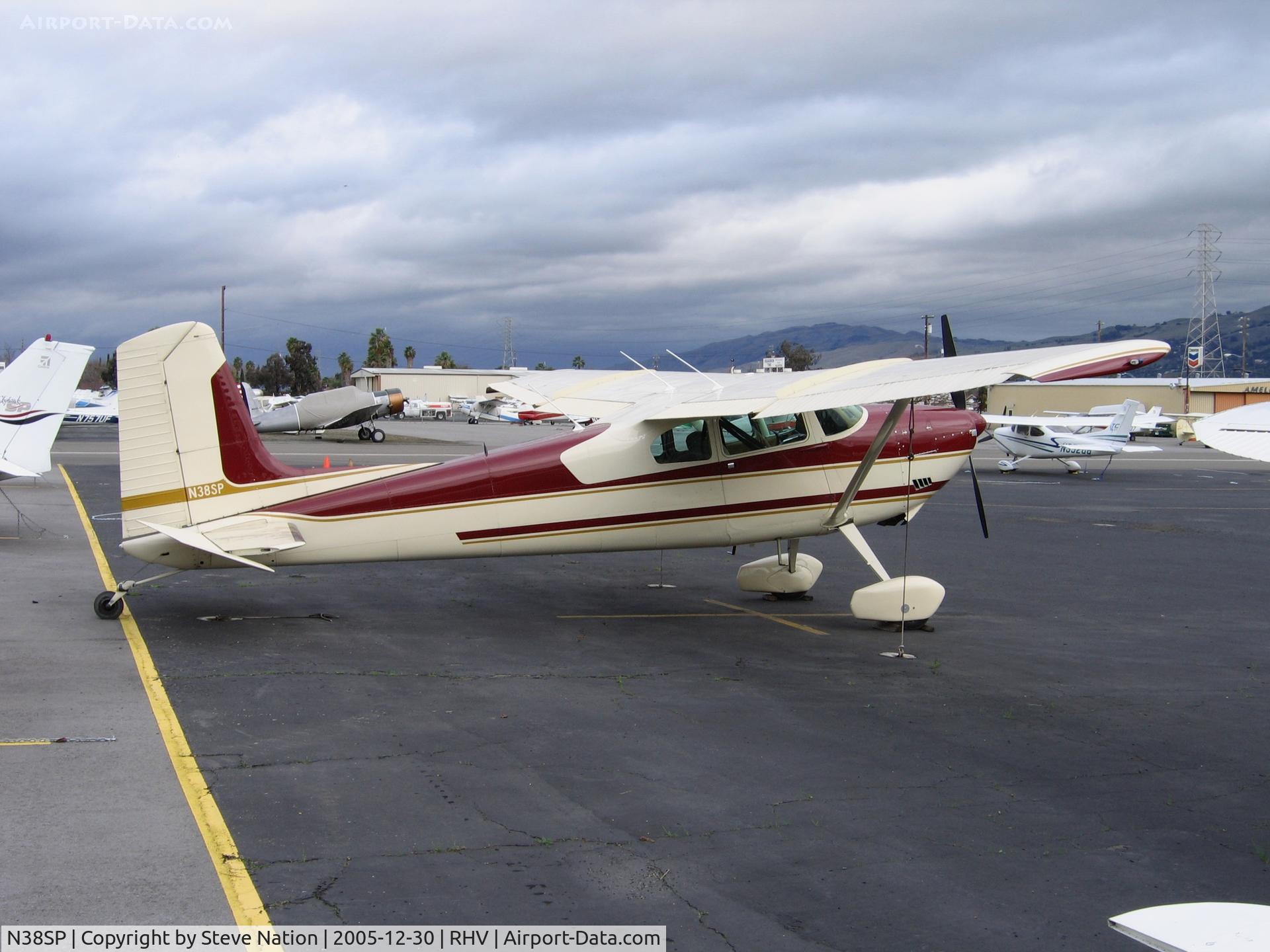 N38SP, 1955 Cessna 180 C/N 31668, 1955 Cessna 180 between rainstorms at Reid-Hillview Airport, San Jose, CA
