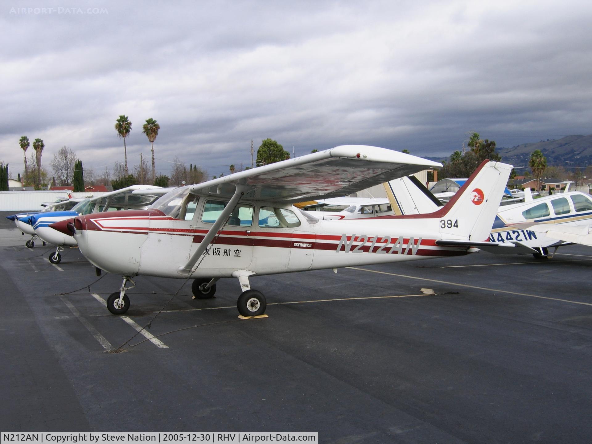 N212AN, 1981 Cessna 172P C/N 17274432, Air Nice 1981 Cessna 182P #394 (Japanese titles) between rainstorms at Reid-Hillview, San Jose, CA
