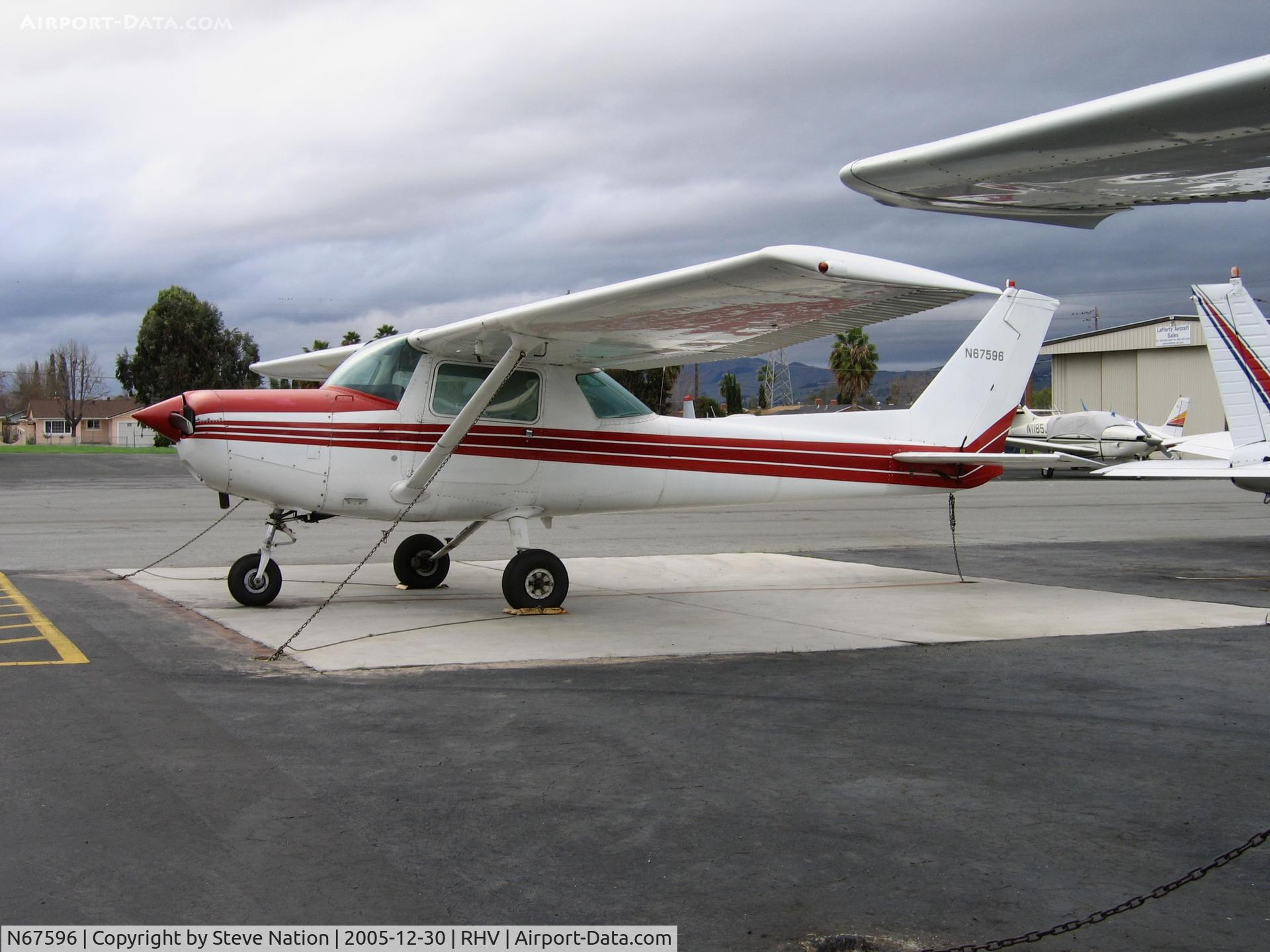 N67596, 1978 Cessna 152 C/N 15281937, Nice Air 1978 Cessna 152 between rainstorms at Reid-Hillview Airport, San Jose, CA