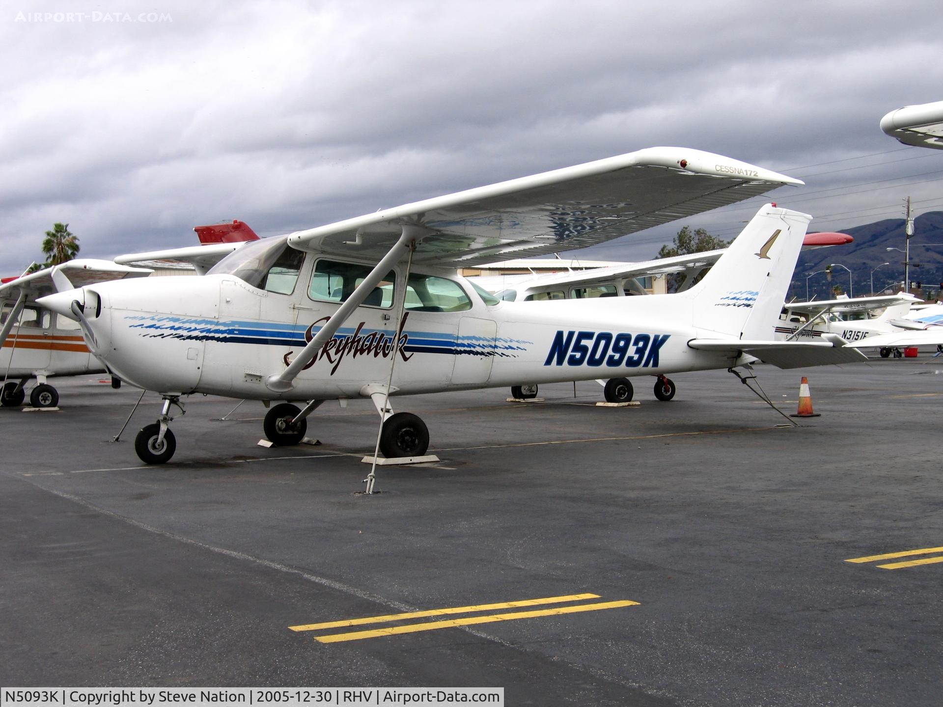 N5093K, 1980 Cessna 172N C/N 17273964, MasAvion Ltd. 1980 Cessna 172N between rainstorms at Reid-Hillview Airport, San Jose, CA