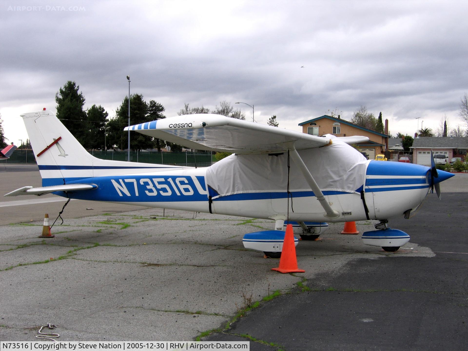 N73516, 1976 Cessna 172M C/N 17267524, 1976 Cessna 172M between rainstorms at Reid-Hillview Airport, San Jose, CA