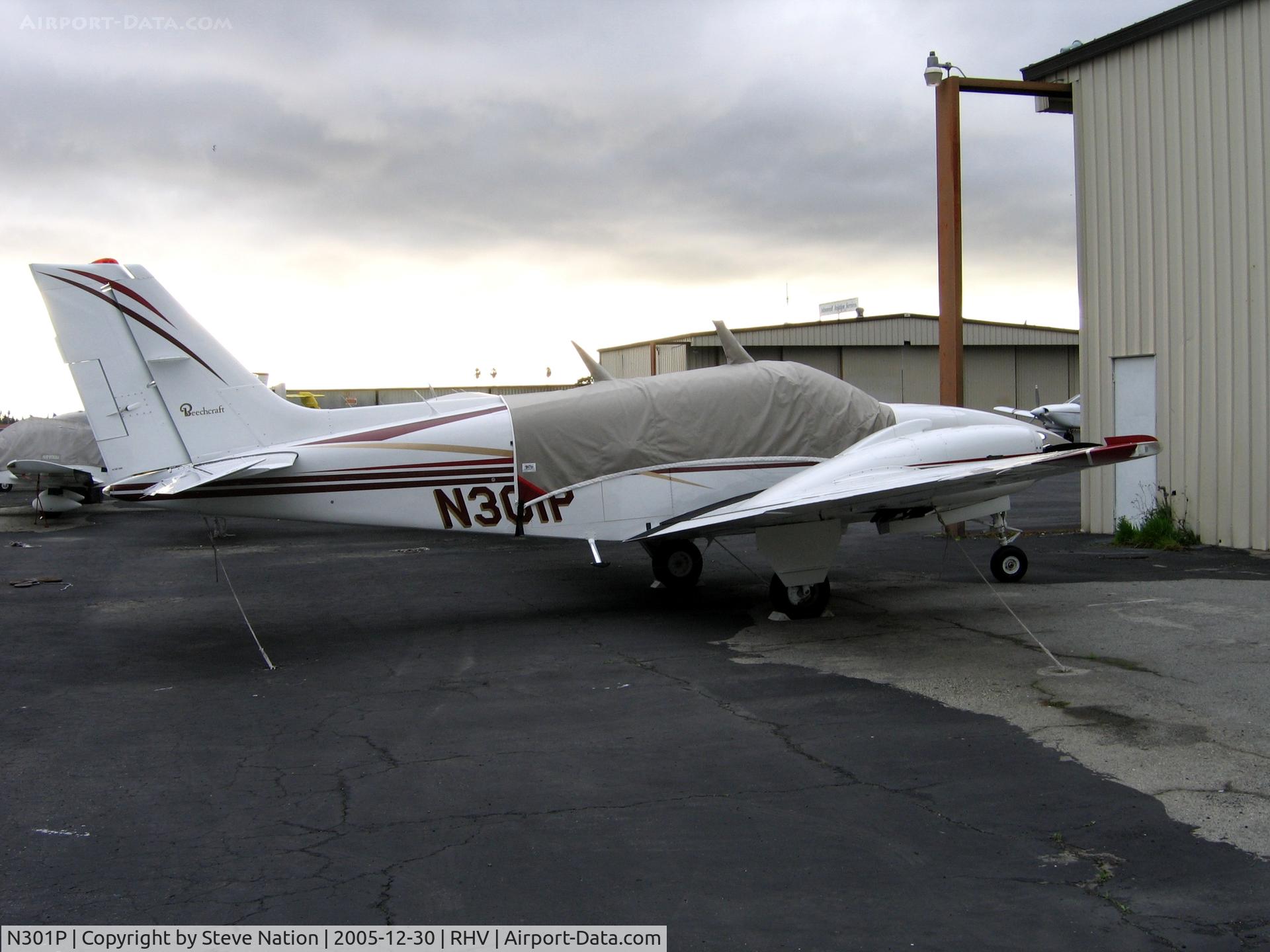 N301P, 1978 Beech 58 Baron C/N TH-890, Jim Lafferty Aircraft Sales 1978 Beech 58 between rainstorms at Reid-Hillview Airport, San Jose, CA