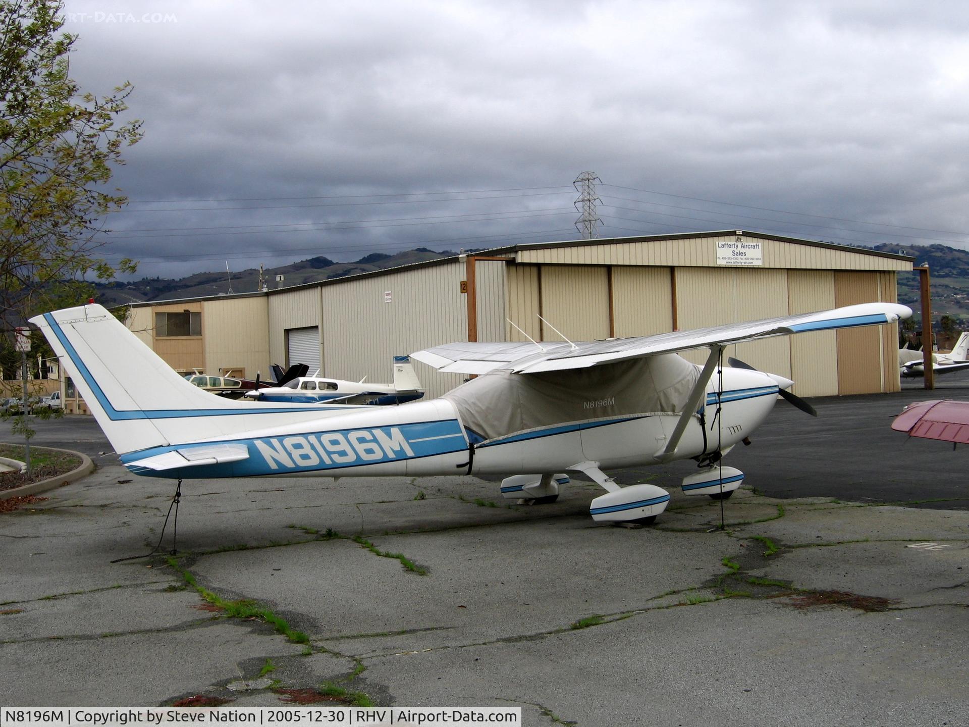 N8196M, 1976 Cessna 182P Skylane C/N 18264560, 1976 Cessna 182P between rainstorms at Reid-Hillview Airport, San Jose, CA