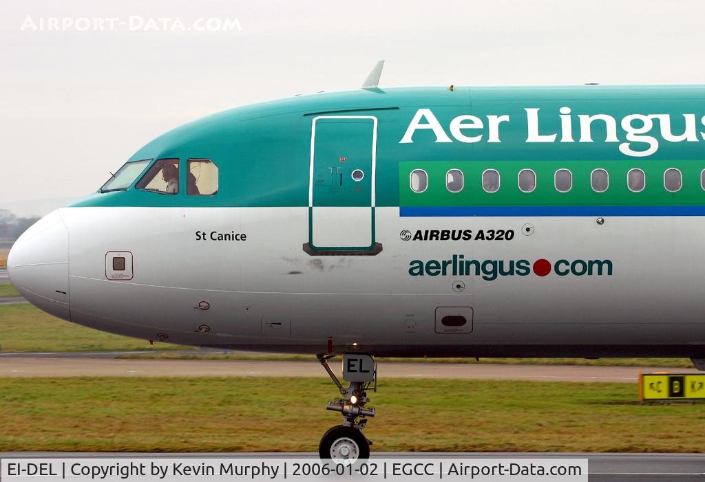 EI-DEL, 2005 Airbus A320-214 C/N 2409, Nose shot passing the viewing mound.