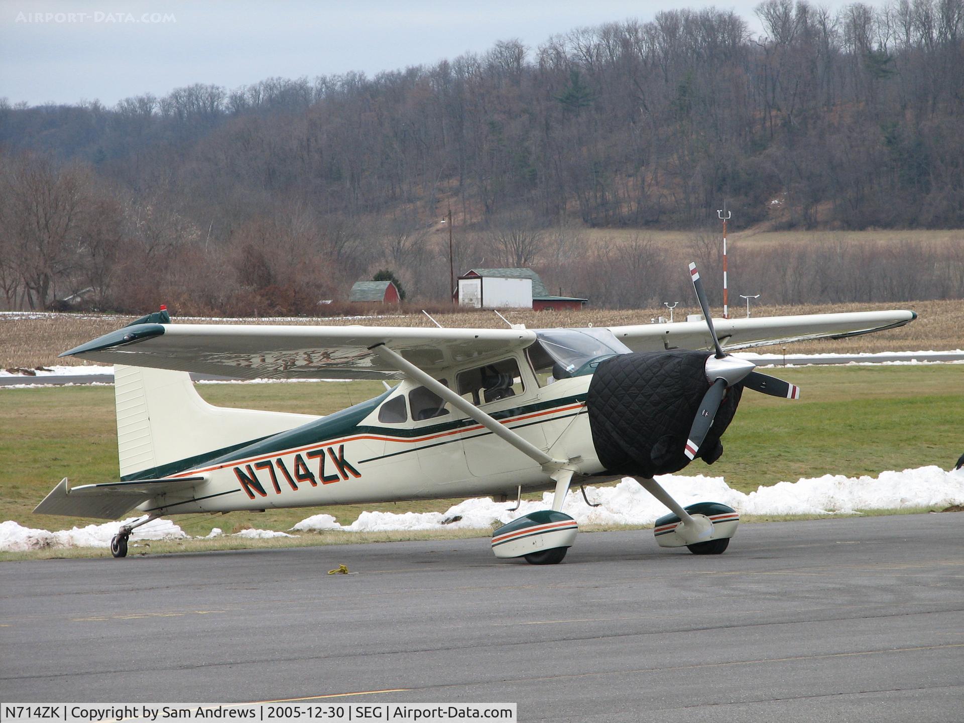 N714ZK, 1985 Cessna A185F Skywagon 185 C/N 18504440, A beautiful C-185 keeping its nose warm on the ramp at SEG Penn Valley in PA
