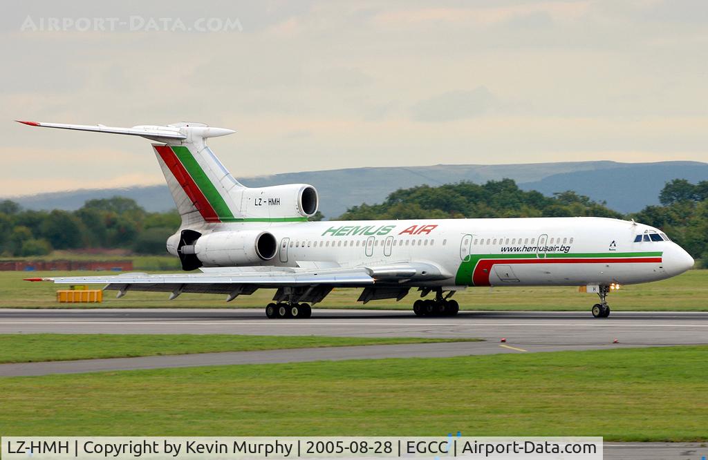 LZ-HMH, 1987 Tupolev Tu-154M C/N 87A754, Bulgarian charter aircraft just landed at MAN.