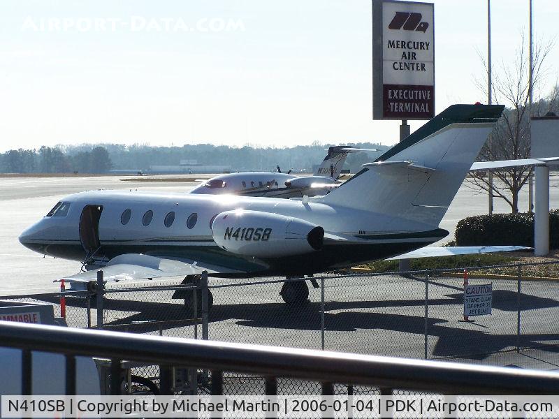 N410SB, Bell 407 C/N 54020, Tied down @ Mercury Air Center