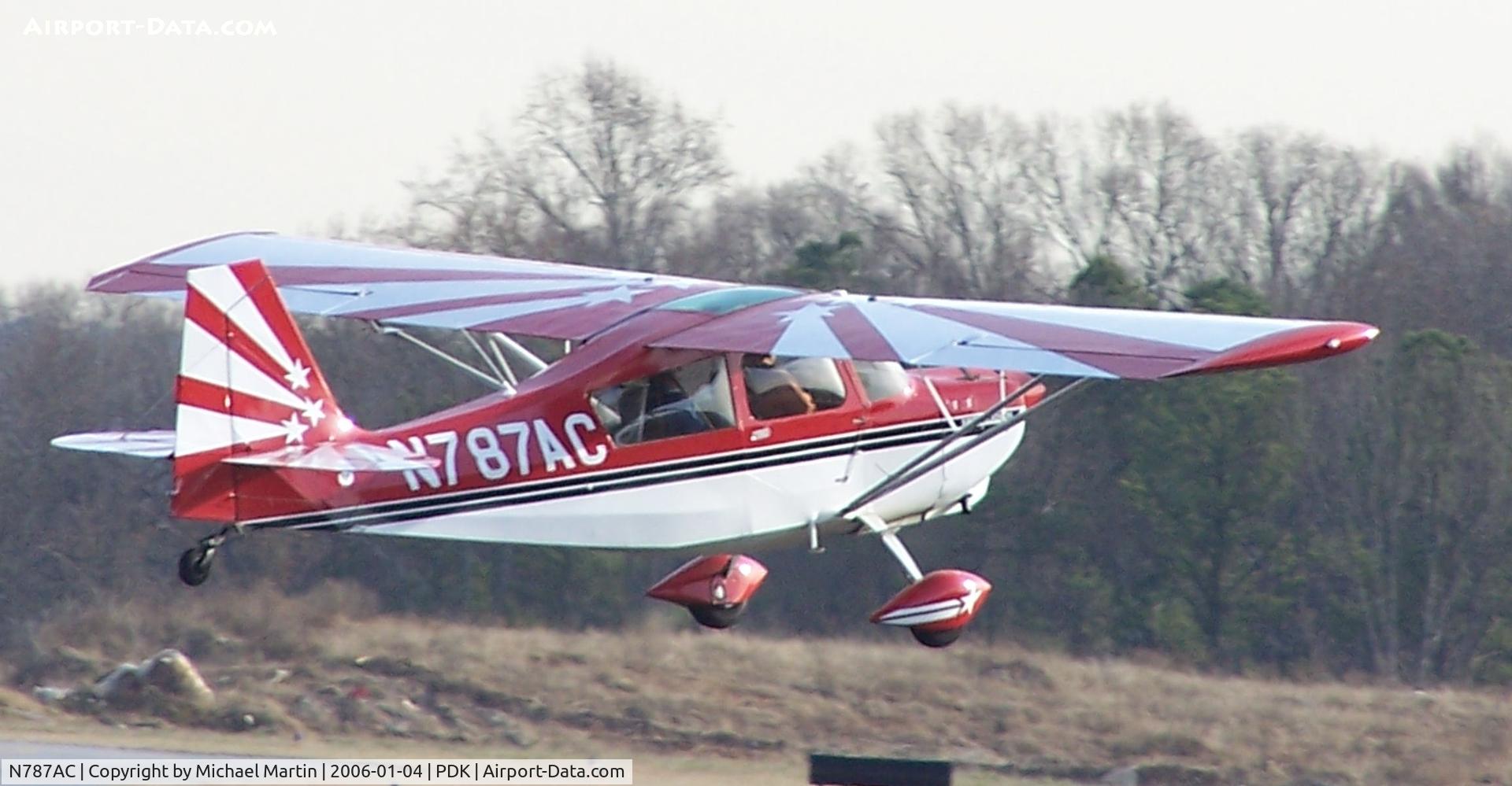 N787AC, 1999 American Champion 8KCAB Super Decathlon C/N 831-99, Departing PDK on 20R