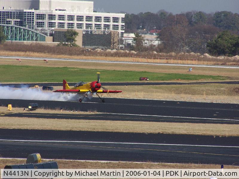 N4413N, 2003 Interavia E-3 C/N 0303, A little smoke on takeoff