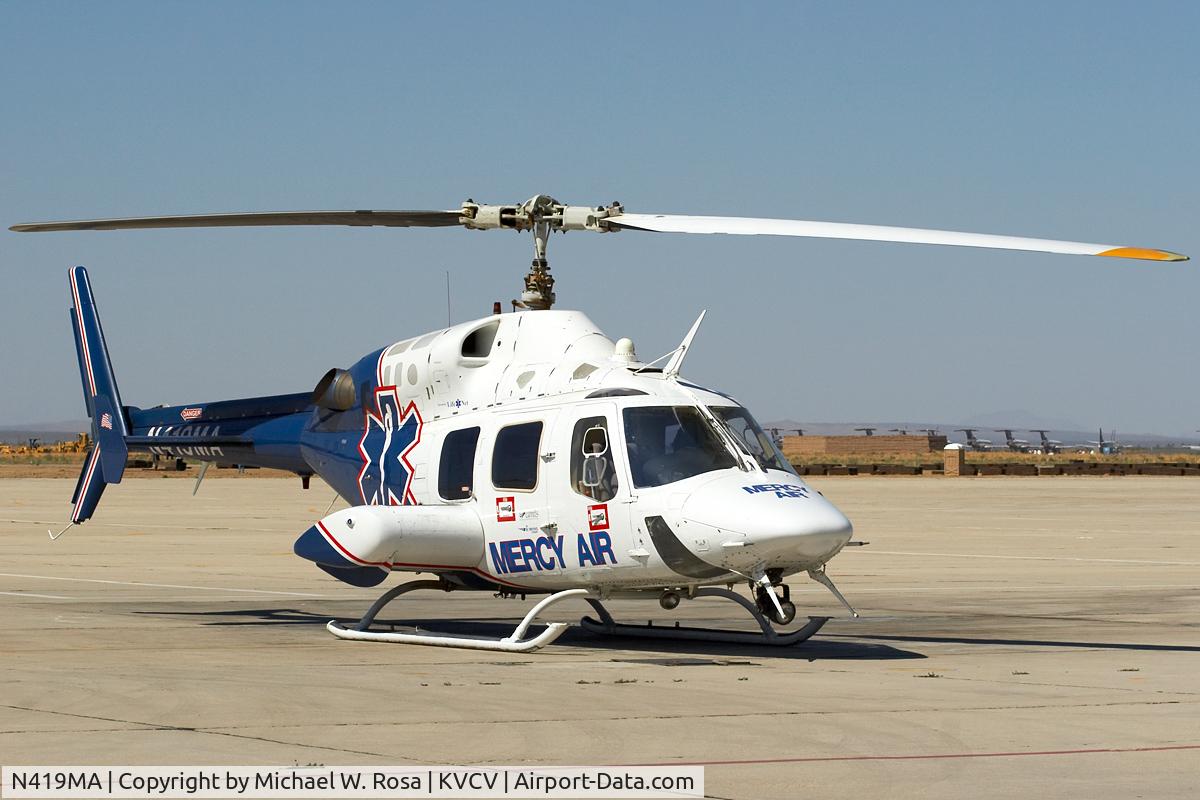N419MA, 1984 Bell 222UT C/N 47518, Awaiting a mission.