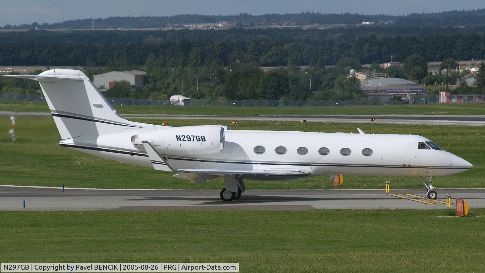 N297GB, 1992 Gulfstream Aerospace G-IV C/N 1208, PRG - on taxiway A for runway 24