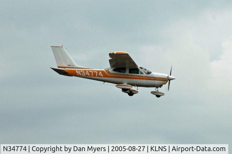 N34774, 1973 Cessna 177B Cardinal C/N 17701998, Cardinal 34774 on short final to the 2005 CFO Flyin