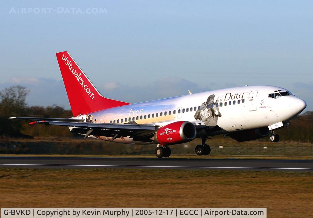 G-BVKD, 1992 Boeing 737-59D C/N 26421, Touching down on 06R.