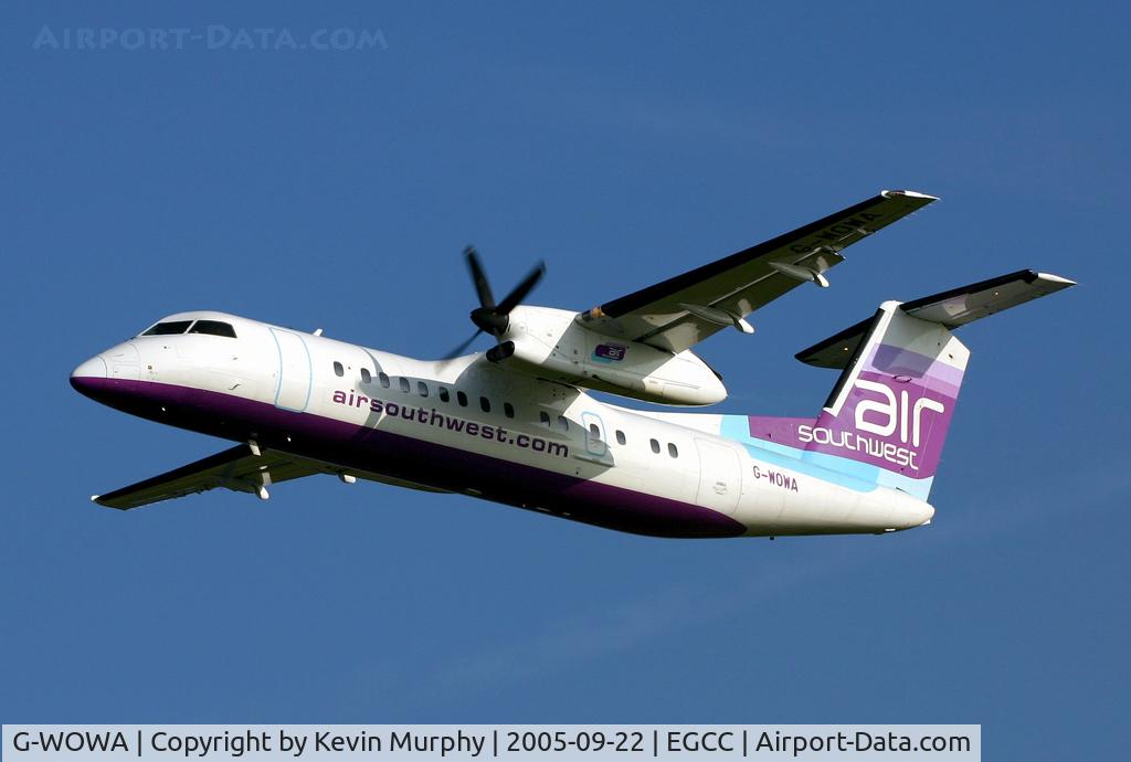 G-WOWA, 1992 De Havilland Canada DHC-8-311 Dash 8 C/N 296, Up quickly from 24L on a very short take off.