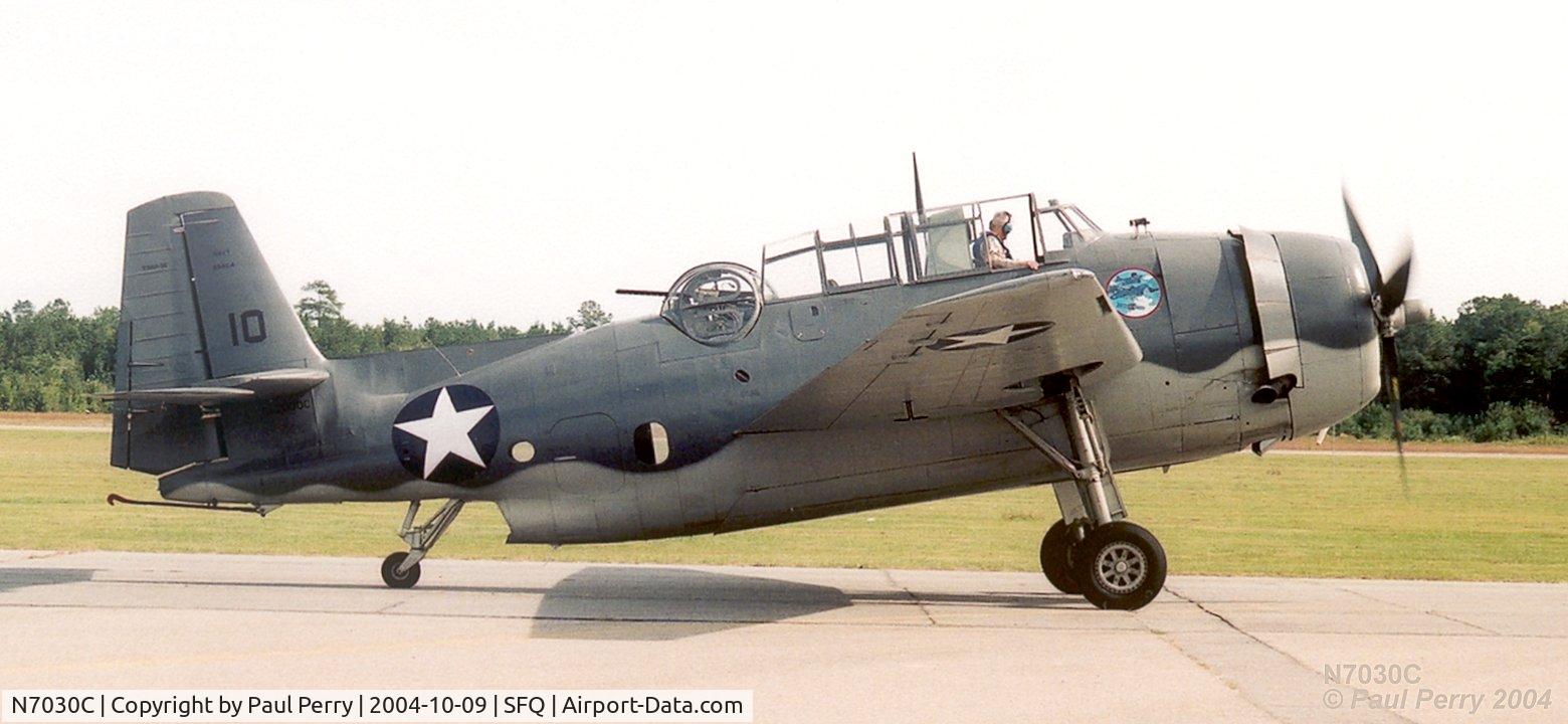 N7030C, Grumman TBM-3E Avenger C/N 3516, The famous Avenger comes back to roost.