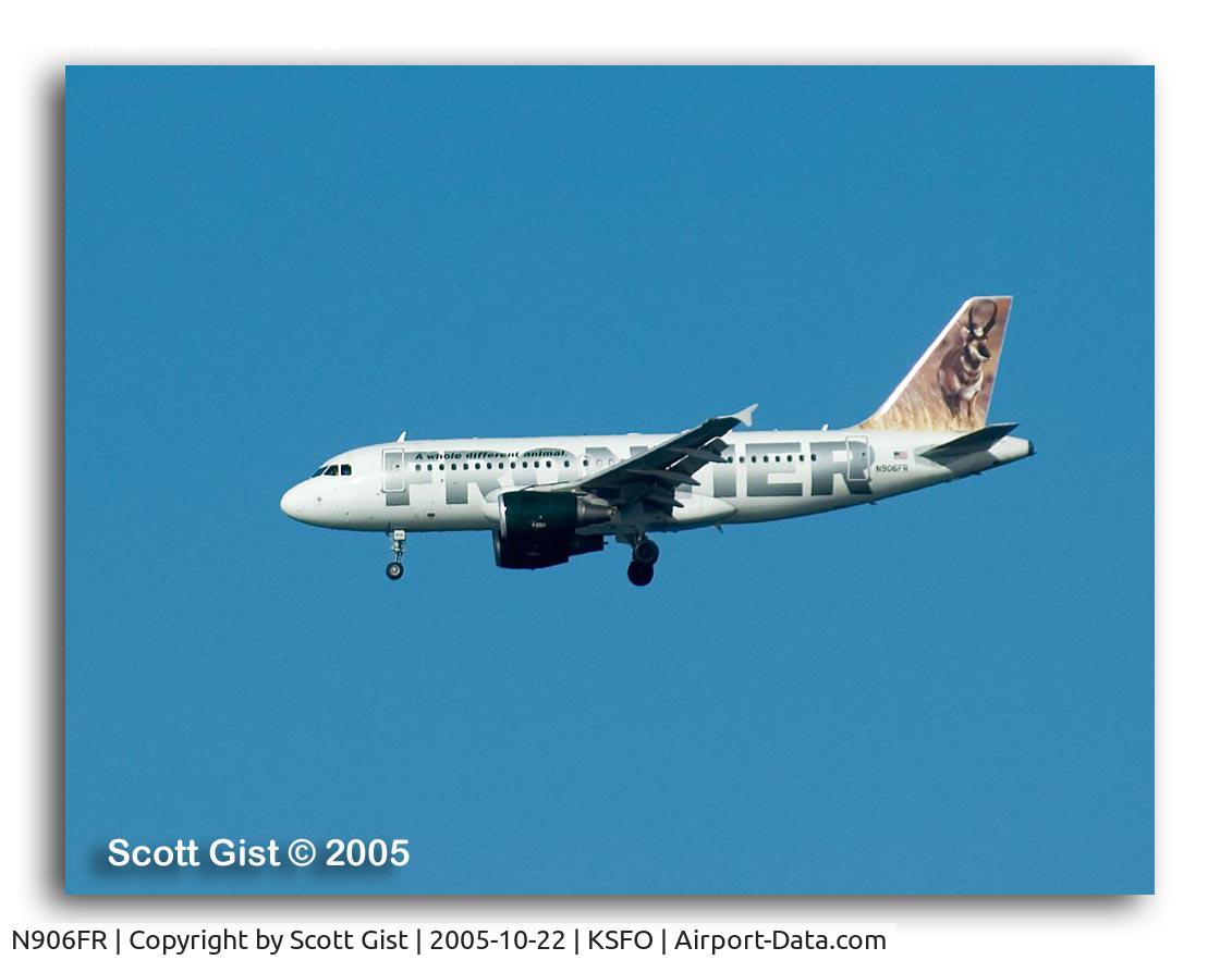N906FR, 2002 Airbus A319-111 C/N 1684, Short Final into SFO