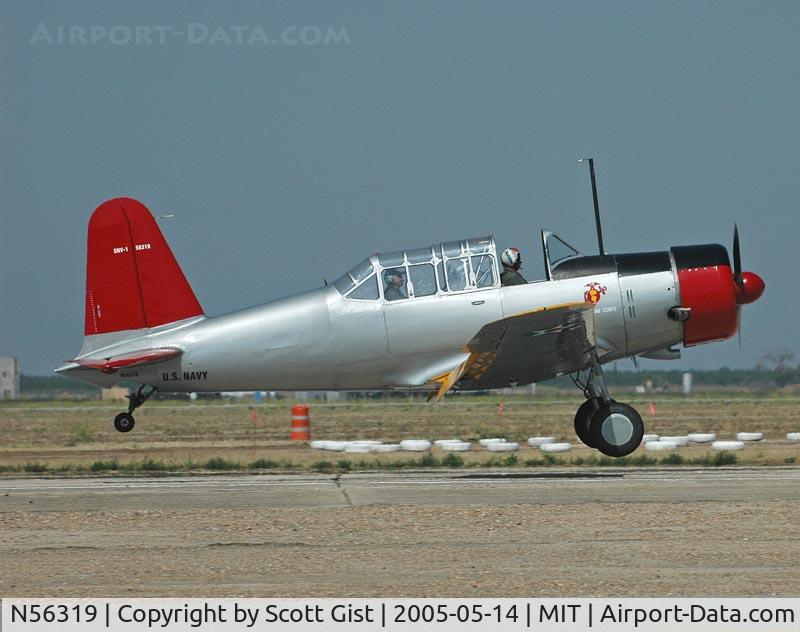 N56319, 1941 Consolidated Vultee BT-13A C/N 2167, Touching down in Shafter Ca.