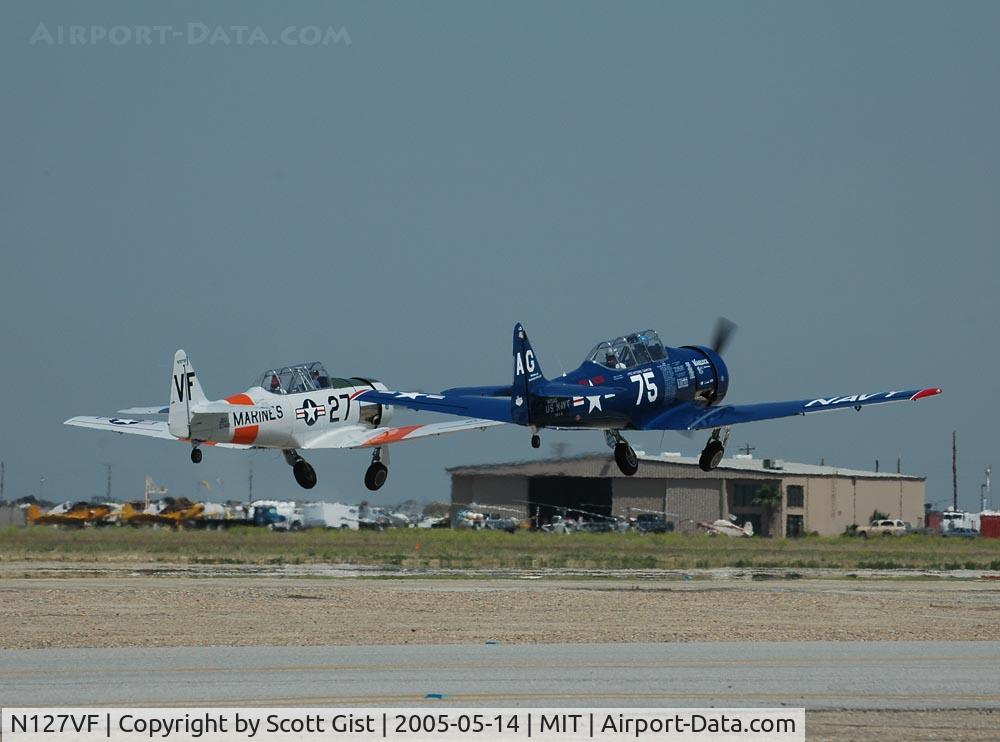 N127VF, 1943 North American AT-6C Texan C/N 88-12827, Departing in formation