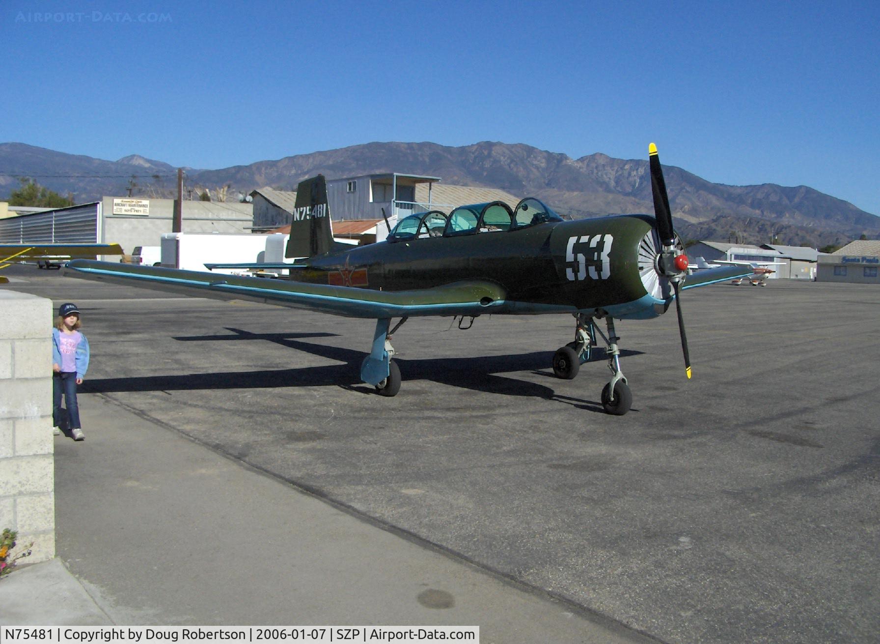 N75481, 1972 Nanchang CJ-6A C/N 2951272, 1972 Nanchang China CJ-6A, Huosai 6A 9 cylinder radial 285 Hp, refueling