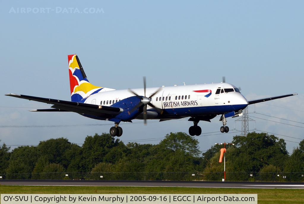 OY-SVU, 1995 British Aerospace ATP(F) C/N 2063, Approaching touchdown on 06R.