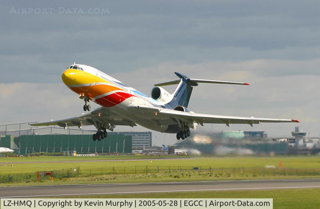 LZ-HMQ, 1987 Tupolev Tu-154M C/N 87A743, Fine looking Bulgarian 3 pot jet on takeoff from 24L.