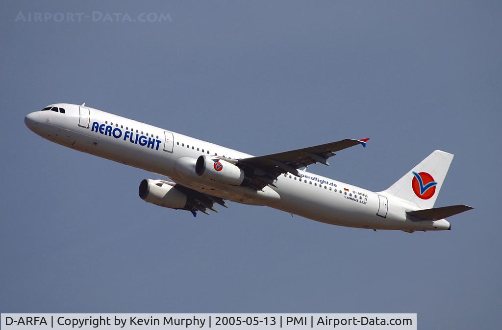 D-ARFA, 2000 Airbus A321-231 C/N 1218, Shot at 500mm from Hotel balcony.