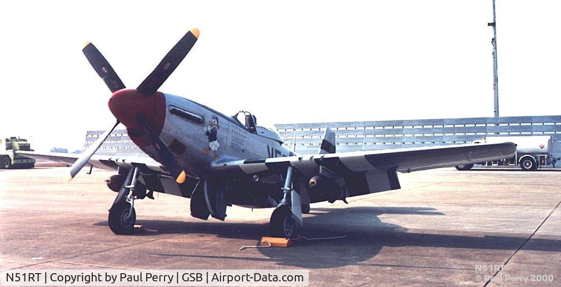 N51RT, 1944 North American F-51D Mustang C/N 122-40949, Resplendent in 4th FW markings in the bright morning sun.