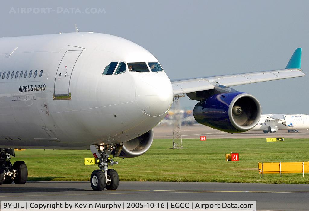 9Y-JIL, 1993 Airbus A340-311 C/N 016, Close up passing viewing mound.