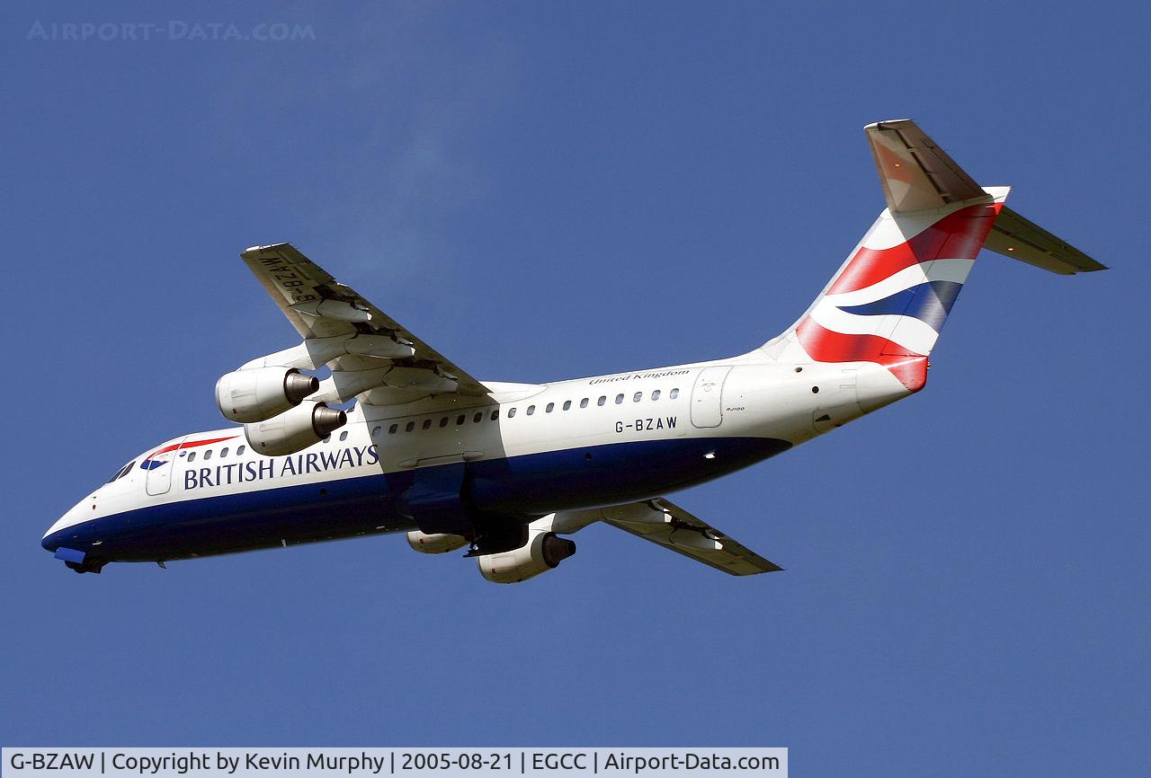 G-BZAW, 1999 British Aerospace Avro 146-RJ100 C/N E3354, Nice looking 4 pot commuter.