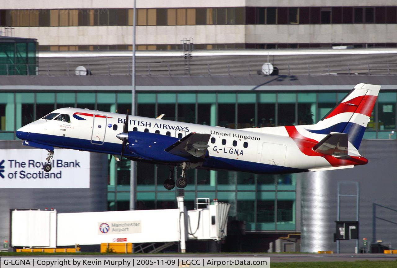 G-LGNA, 1990 Saab 340B C/N 340B-199, Passing the terminals.